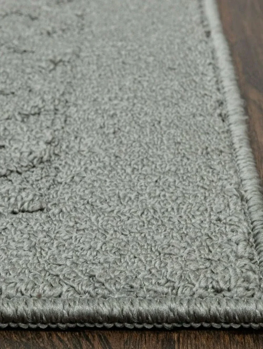 Mainstays Dylan Solid Diamond Olefin Pewter Gray Indoor Runner Rug, 1'9